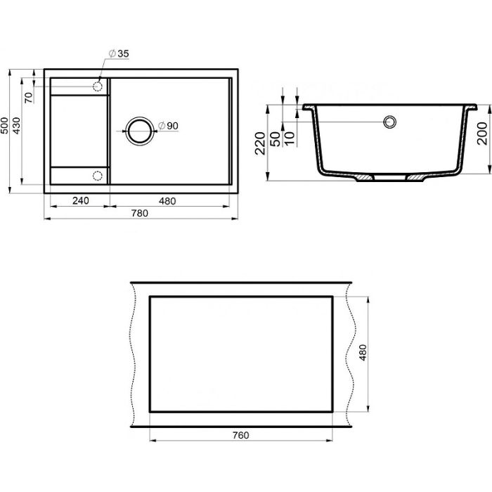 Кухонная мойка Point Велета 78 PN3002W Белая