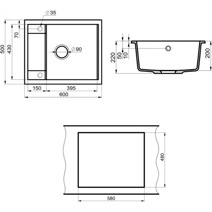 Кухонная мойка Point Римо 60 PN3010AL Серая