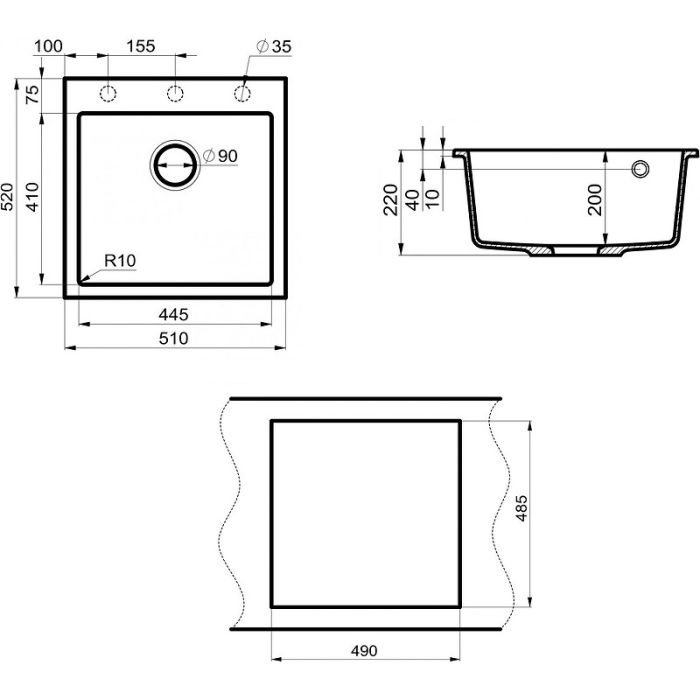 Кухонная мойка Point Арбель 51 PN3001W Белая