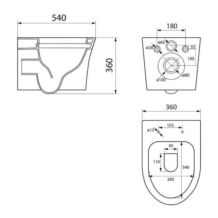 Унитаз Point Вега PN41711GM подвесной Серый матовый с сиденьем Микролифт