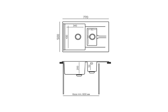 Кухонная мойка Polygran BRIG-770 №327 Кремовый