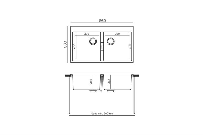 Кухонная мойка TOLERO Loft TL-862 Уголь