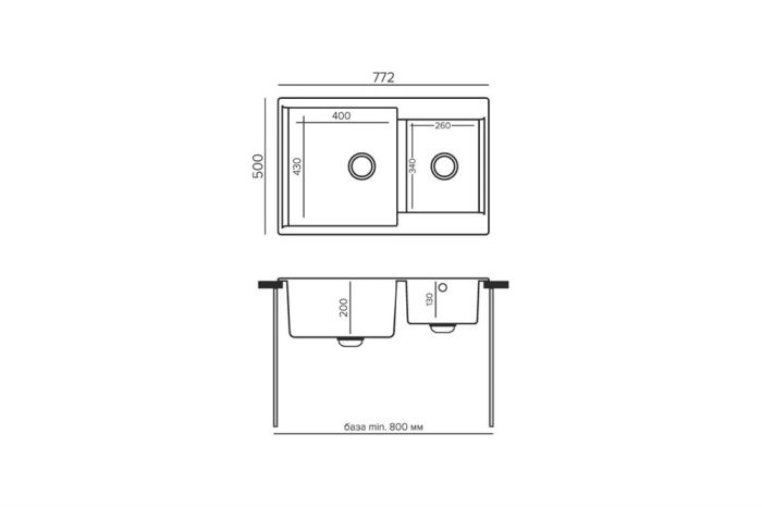 Кухонная мойка Polygran BRIG-772 №314 Светло-серый