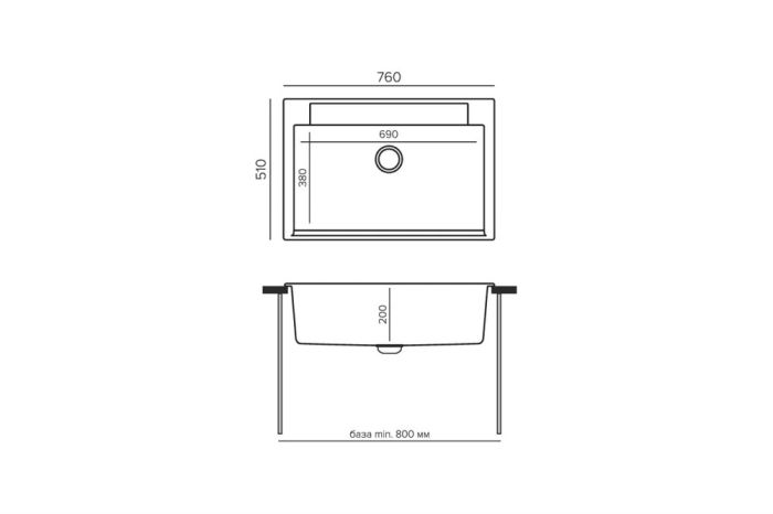 Кухонная мойка Polygran ARGO-760 №314 Светло-серый