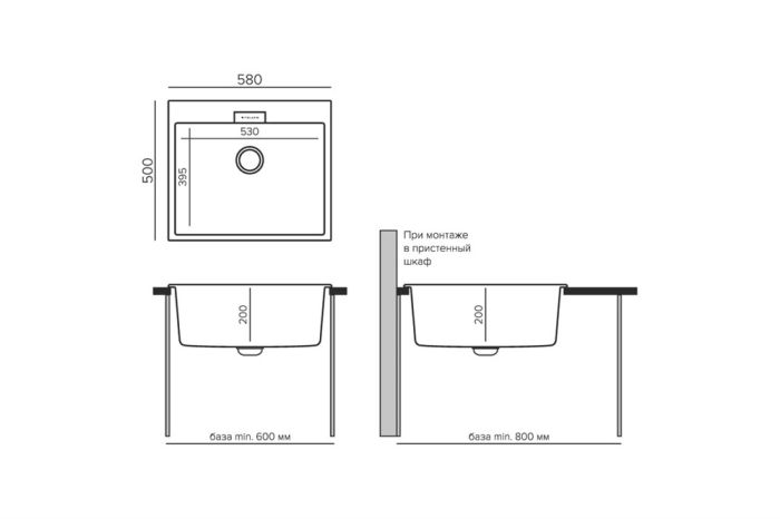 Кухонная мойка TOLERO Loft TL-580 Грей