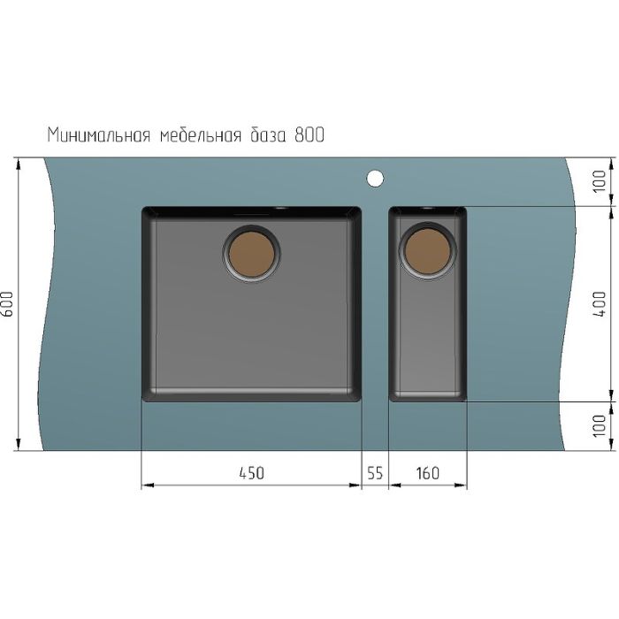 Кухонная мойка Ulgran Quartz Underground 160-08 Космос