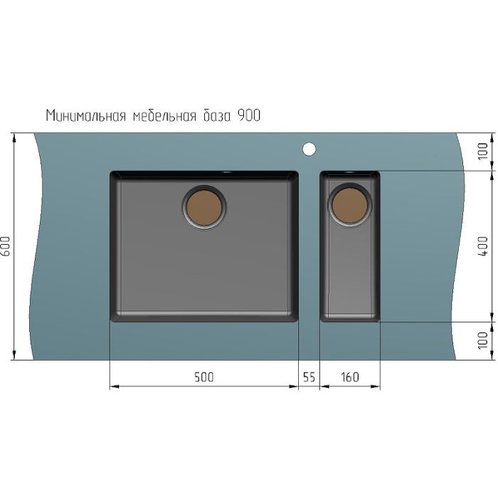 Кухонная мойка Ulgran Quartz Underground 160-08 Космос