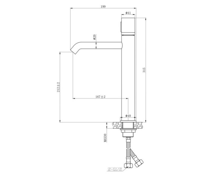 Смеситель для раковины Bronze de Luxe FOCUS 24615CM, хром