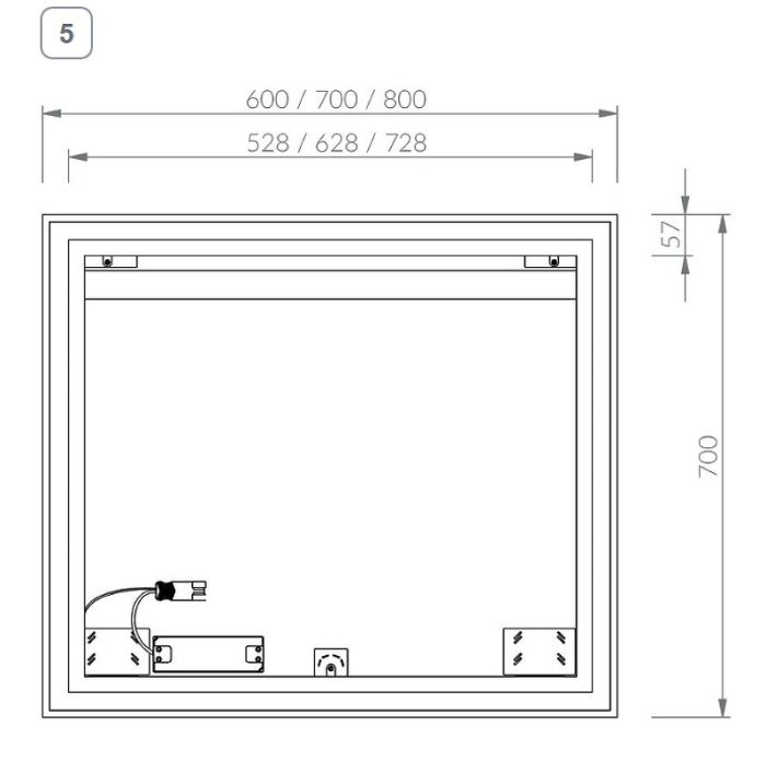 Зеркало Ravak Oblong 70 X000001563 с подсветкой квадратное