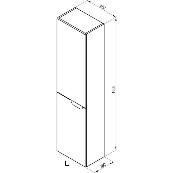 Шкаф пенал Ravak SB Classic II 40 L X000001473 подвесной Белый Серый