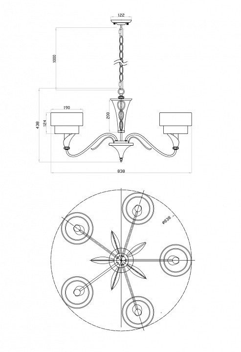 Подвесная люстра Maytoni Lillian H311-05-G