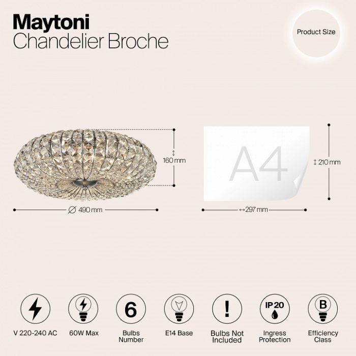 Накладной светильник Maytoni Broche DIA902-06-N