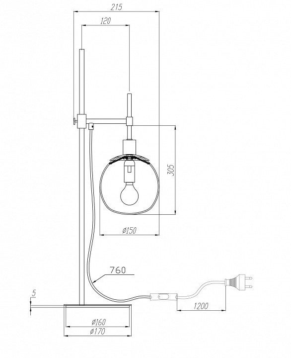 Настольная лампа декоративная Maytoni Erich MOD221-TL-01-G