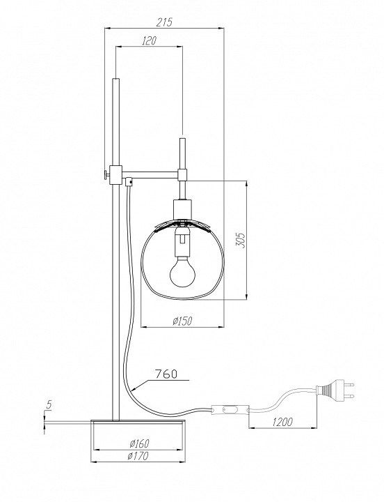 Настольная лампа декоративная Maytoni Erich MOD221-TL-01-N