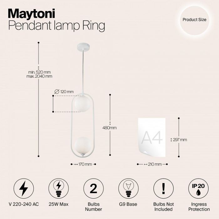 Подвесной светильник Maytoni Ring MOD013PL-02W