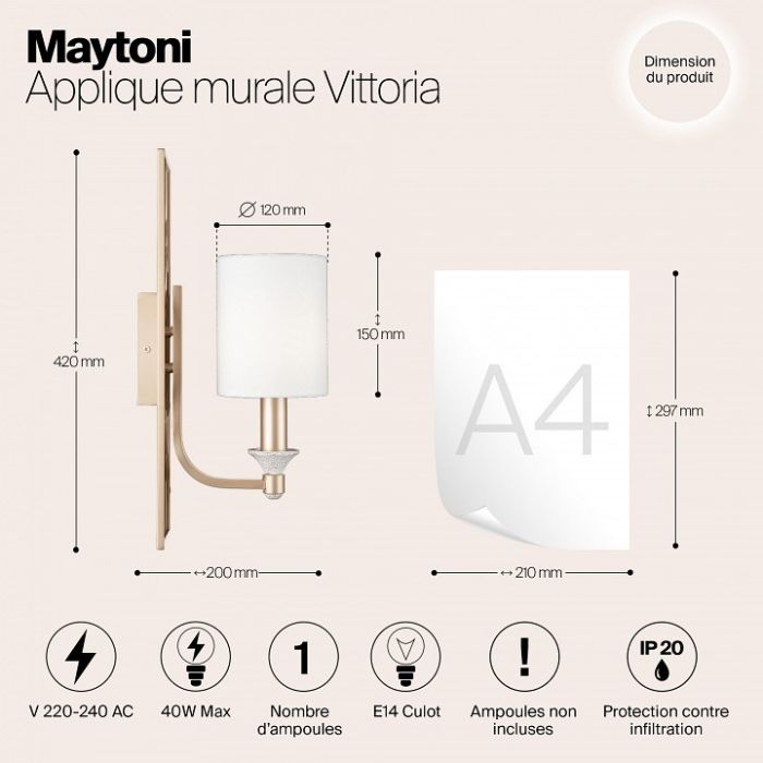 Бра Maytoni Vittoria H005WL-01BG