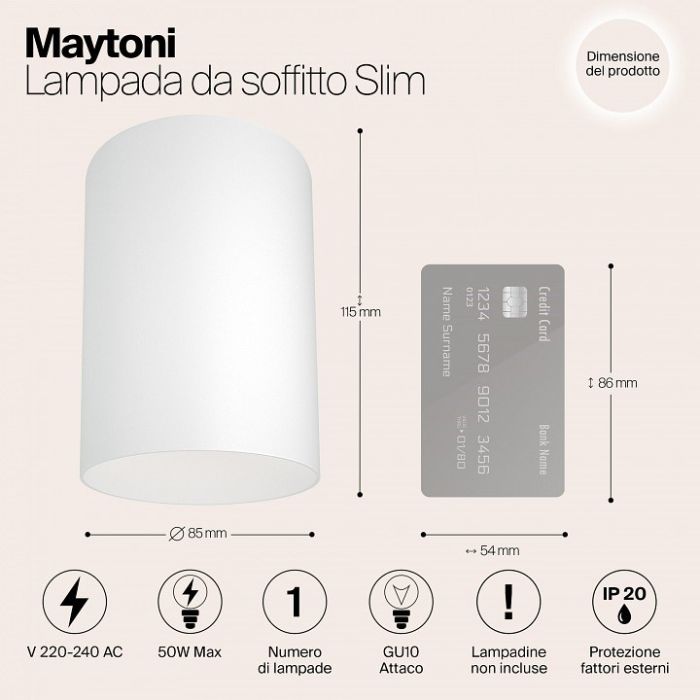 Накладной светильник Maytoni Slim C014CL-01W