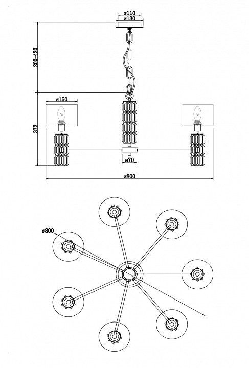 Подвесная люстра Maytoni Talento DIA008PL-07CH