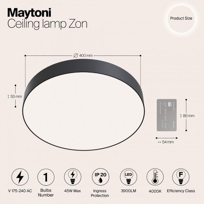 Накладной светильник Maytoni Zon C032CL-L48B4K