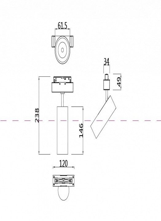 Светильник на штанге Maytoni Focus LED TR019-2-15W4K-B