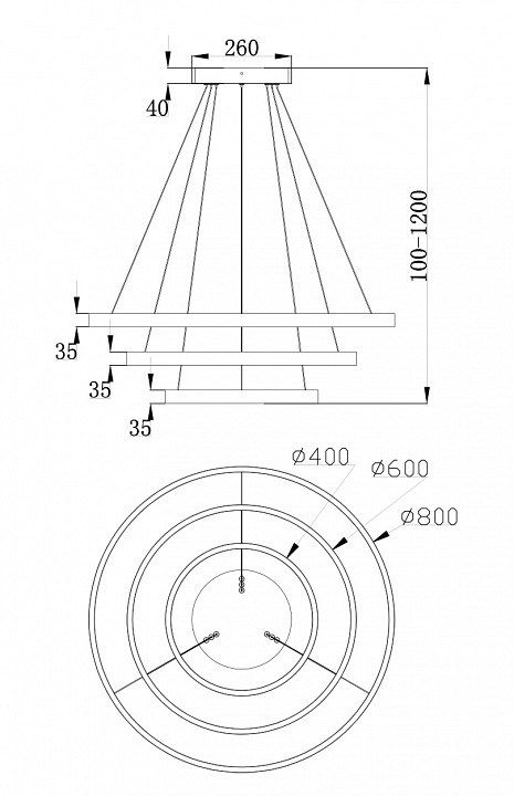 Подвесной светильник Maytoni Rim MOD058PL-L100W4K