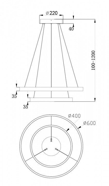 Подвесной светильник Maytoni Rim MOD058PL-L55BS4K