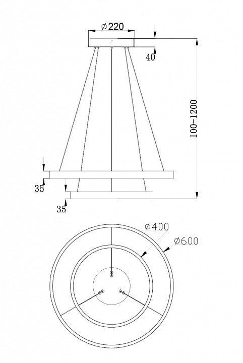 Подвесной светильник Maytoni Rim MOD058PL-L55W4K