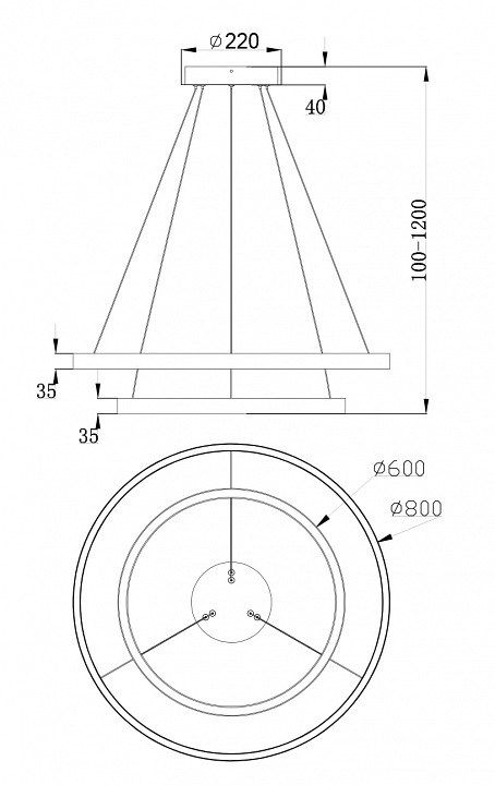 Подвесной светильник Maytoni Rim MOD058PL-L74BS4K