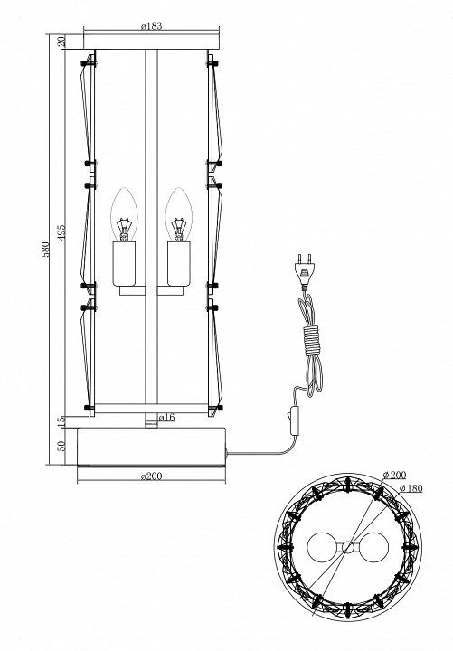 Настольная лампа декоративная Maytoni Puntes MOD043TL-02CH