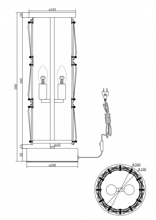 Настольная лампа декоративная Maytoni Puntes MOD043TL-02G