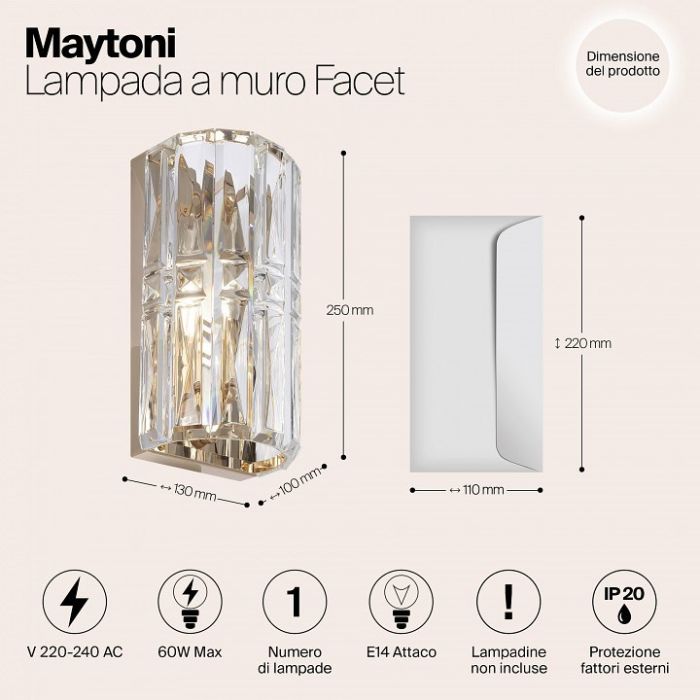 Бра Maytoni Facet MOD094WL-01G