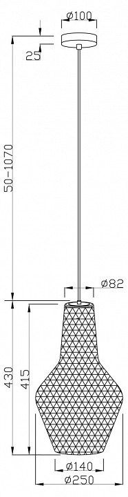 Подвесной светильник Maytoni Tommy P054PL-01B2