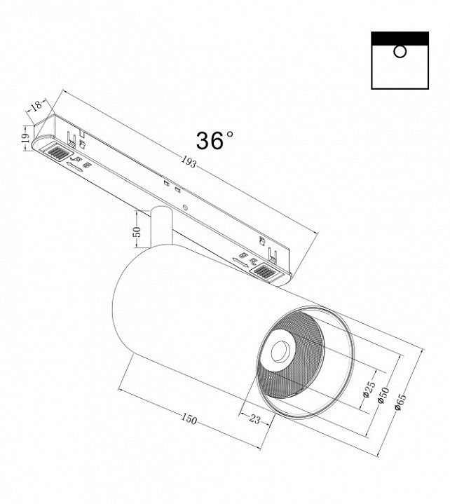 Светильник на штанге Maytoni Focus LED TR032-2-20W4K-M-B