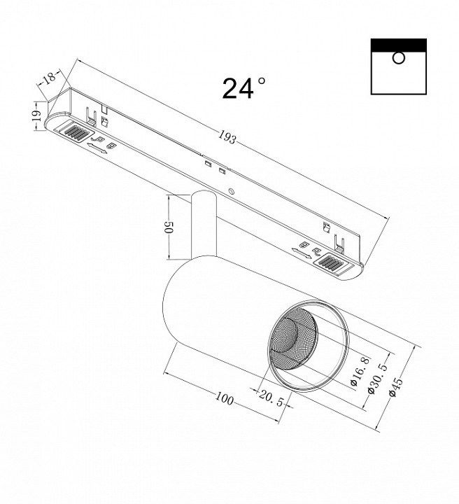 Светильник на штанге Maytoni Focus LED TR032-2-5W4K-S-B