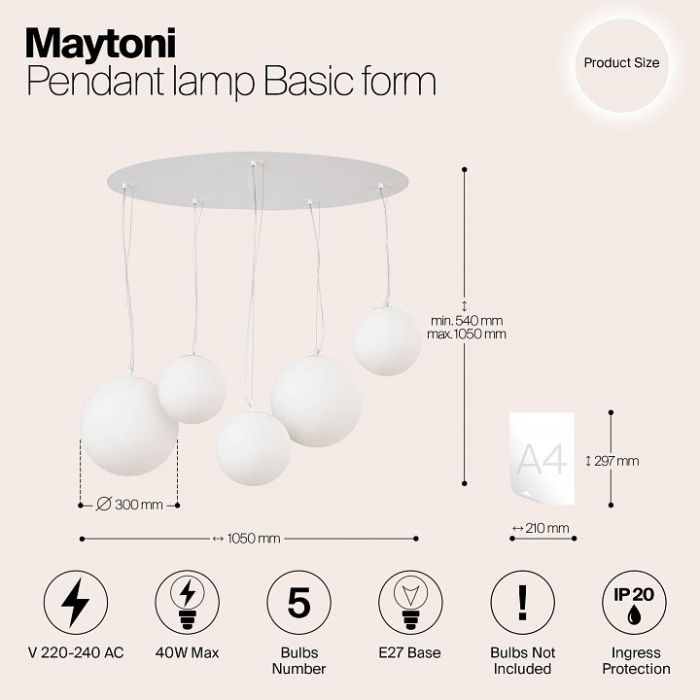 Подвесной светильник Maytoni Basic form MOD321PL-05W1