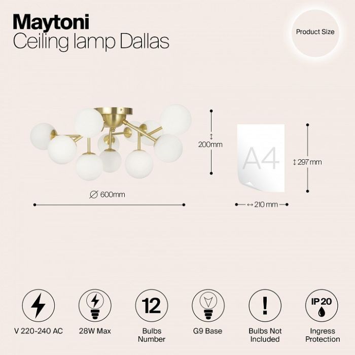 Потолочная люстра Maytoni Dallas MOD545CL-12BS