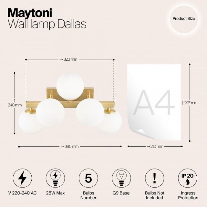 Бра Maytoni Dallas MOD547WL-05BS