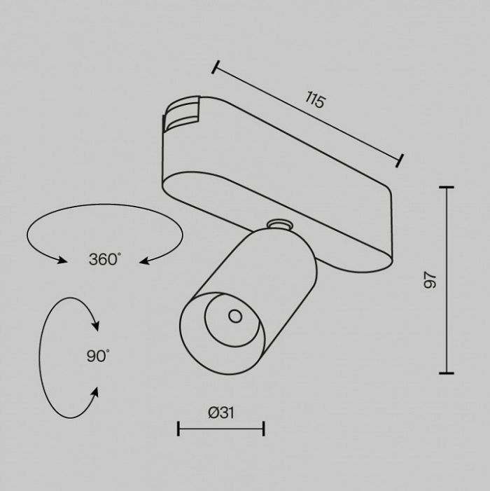 Светильник на штанге Maytoni Focus LED TR103-1-5W3K-M-W