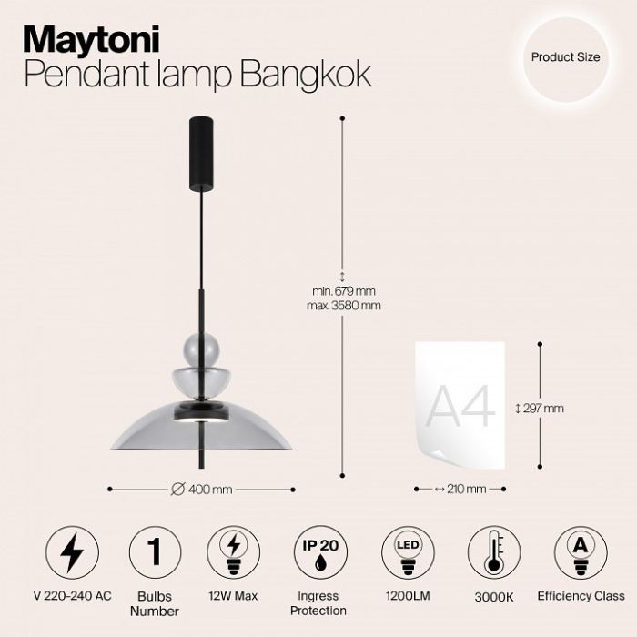 Подвесной светильник Maytoni Bangkok MOD185PL-L11B3K3