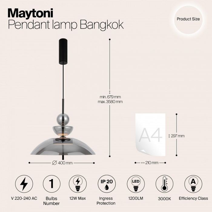 Подвесной светильник Maytoni Bangkok MOD185PL-L6B3K6