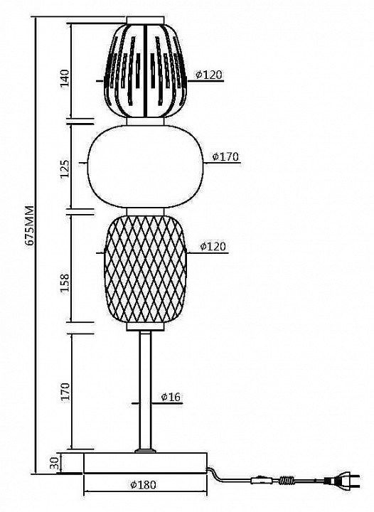 Настольная лампа декоративная Maytoni Pattern MOD267TL-L28CH3K