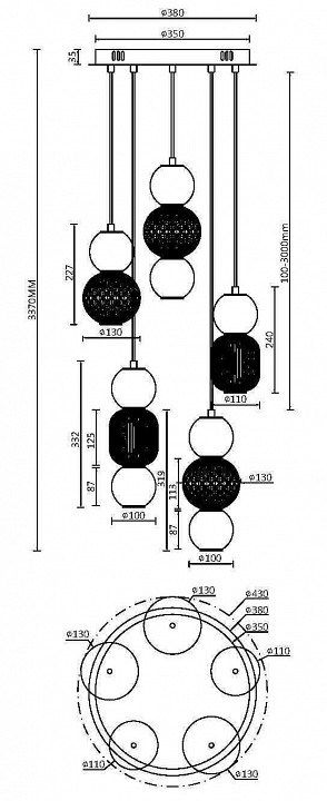 Подвесная люстра Maytoni Drop MOD273PL-L80G3K