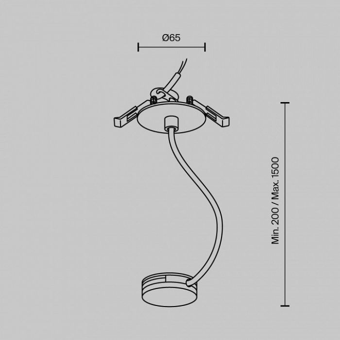 Основание на подвесе для трека-ремня Maytoni Accessories for system Parity TRA130RWC-2B