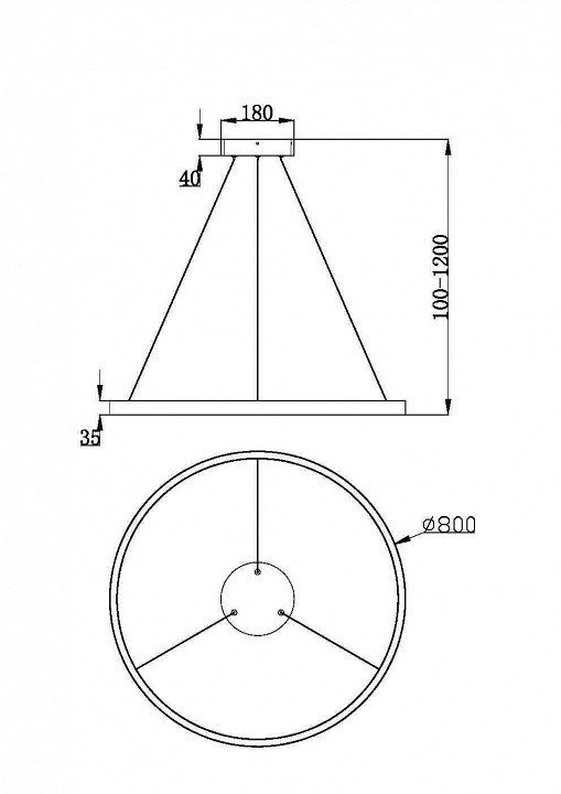 Подвесной светильник Maytoni Rim MOD058PL-L42BK