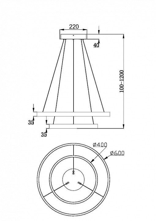 Подвесной светильник Maytoni Rim MOD058PL-L55BSK