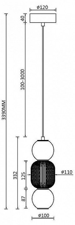 Подвесной светильник Maytoni Drop MOD273PL-L16G3K