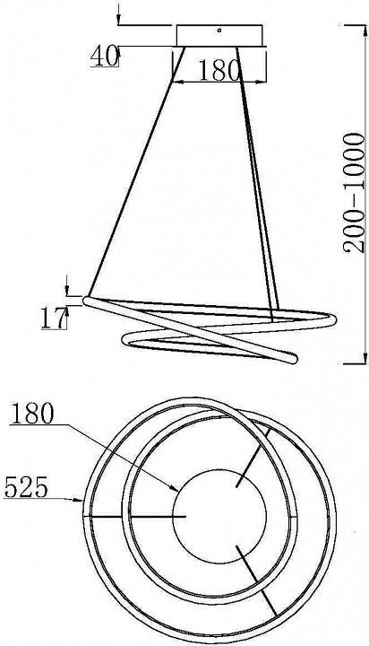 Подвесной светильник Maytoni Halo MOD100PL-L47BSK1