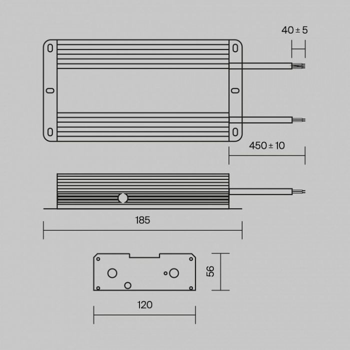 Блок питания с проводом Maytoni Power Supply Magnetic PSL008-480W-48V-IP67