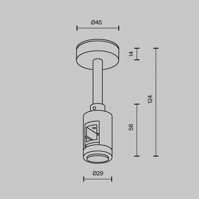 Основание на штанге Maytoni Accessories for tracks Flarity TRA156C-S1-B