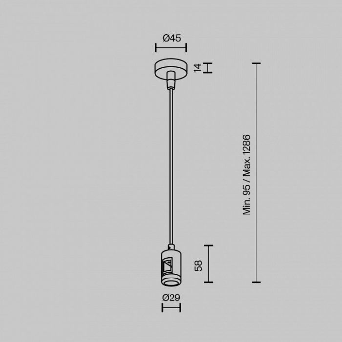 Подвес для трека Maytoni Accessories for tracks Flarity TRA157SW-B1-B